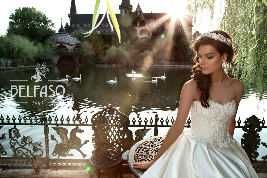 Свадебное платье Лия атлас. Силуэт Пышное. Цвет Белый / Молочный. Вид 4