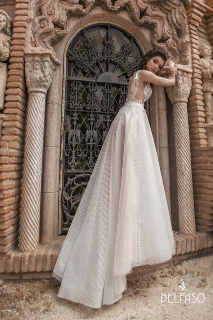 Свадебное платье Эра. Силуэт А-силуэт. Цвет Айвори / Капучино, Белый / Молочный. Вид 2