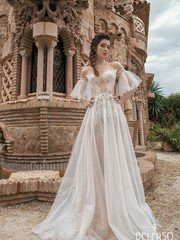 Свадебное платье Амрита. Силуэт А-силуэт. Цвет Белый / Молочный, Айвори / Капучино. Вид 1