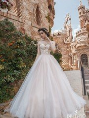 Свадебное платье Миррабелль. Силуэт Пышное. Цвет Айвори / Капучино. Вид 1