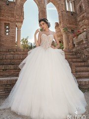 Свадебное платье Прима. Силуэт Пышное. Цвет Белый / Молочный, Айвори / Капучино. Вид 1