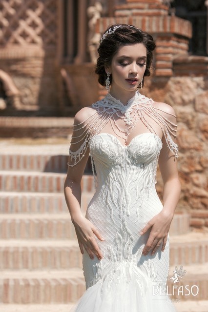 Свадебное платье Шернез. Силуэт Рыбка. Цвет Белый / Молочный. Вид 3