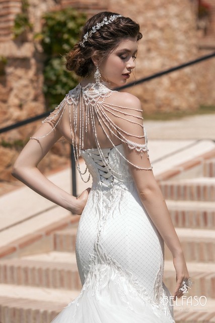 Свадебное платье Шернез. Силуэт Рыбка. Цвет Белый / Молочный. Вид 4