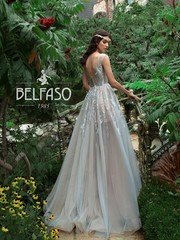 Свадебное платье Лилит. Силуэт А-силуэт. Цвет Голубой / Синий. Вид 2