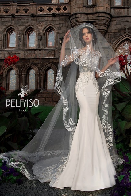 Свадебное платье Дания. Силуэт Рыбка. Цвет Белый / Молочный. Вид 3