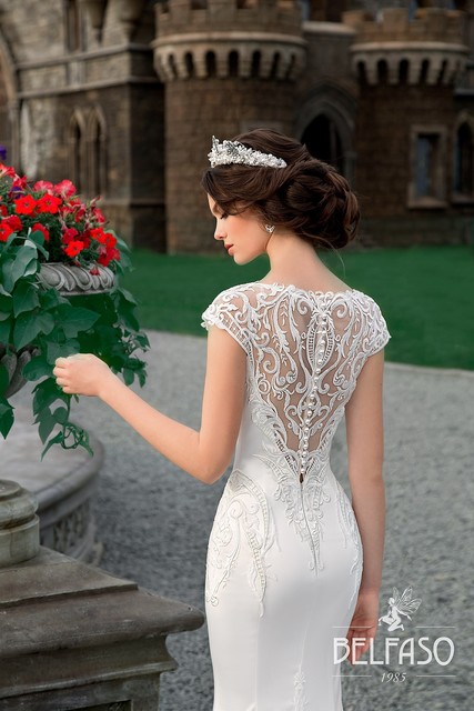 Свадебное платье Дания. Силуэт Рыбка. Цвет Белый / Молочный. Вид 4