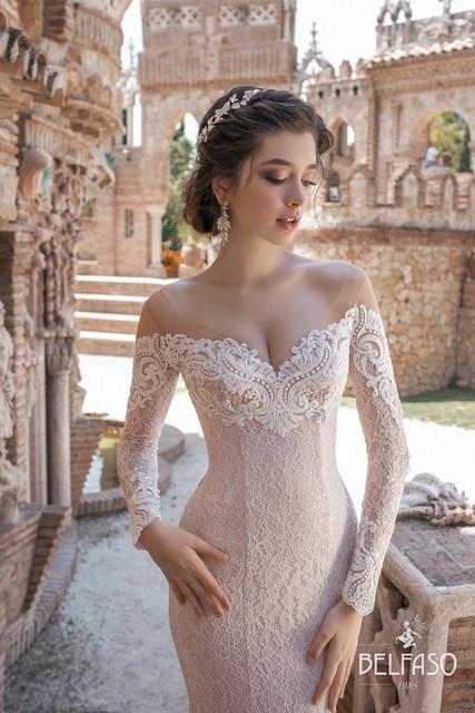 Свадебное платье Джессика. Силуэт Рыбка. Цвет Айвори / Капучино. Вид 3