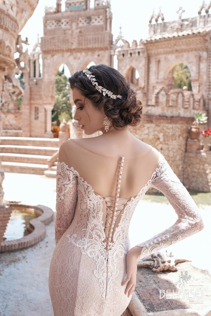 Свадебное платье Джессика. Силуэт Рыбка. Цвет Айвори / Капучино. Вид 4