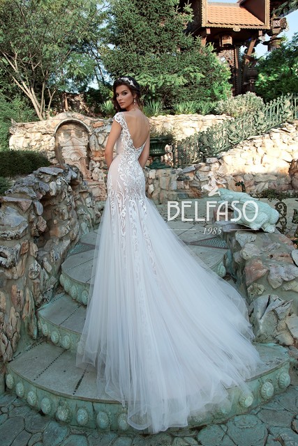 Свадебное платье Белль. Силуэт Рыбка. Цвет Белый / Молочный. Вид 2