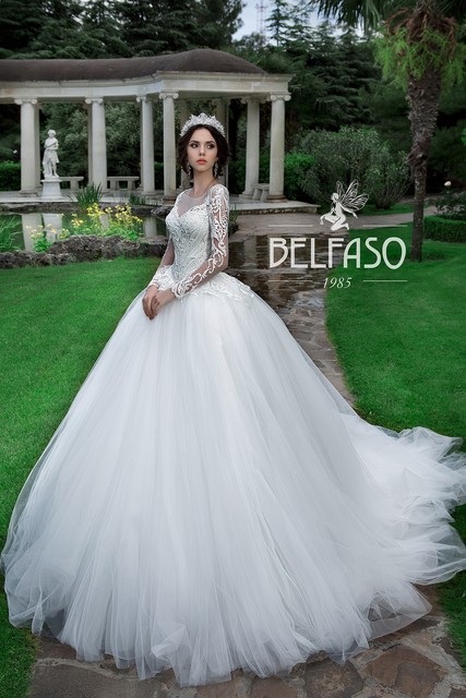 Свадебное платье Ясмин. Силуэт Пышное. Цвет Айвори / Капучино. Вид 3