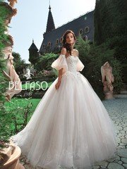 Свадебное платье Аламея Премиум. Силуэт Пышное. Цвет Белый / Молочный, Персик / Оранжевый. Вид 1