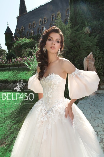 Свадебное платье Аламея Премиум. Силуэт Пышное. Цвет Белый / Молочный, Персик / Оранжевый. Вид 4