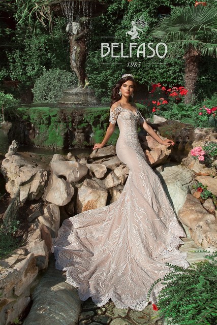 Свадебное платье Терция. Силуэт Рыбка. Цвет Айвори / Капучино, Белый / Молочный, Персик / Оранжевый. Вид 3