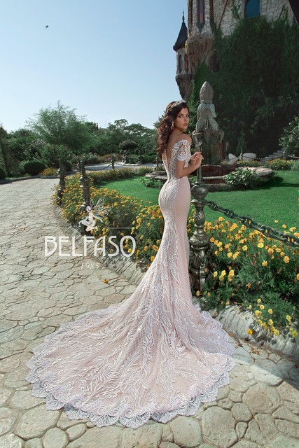 Свадебное платье Терция. Силуэт Рыбка. Цвет Айвори / Капучино, Белый / Молочный, Персик / Оранжевый. Вид 4