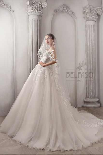 Свадебное платье Бьянка. Силуэт Пышное. Цвет Белый / Молочный. Вид 3