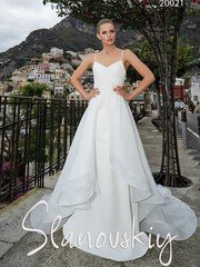 Свадебное платье 20021. Силуэт А-силуэт. Цвет Белый / Молочный. Вид 1