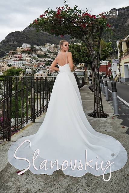 Свадебное платье 20021. Силуэт А-силуэт. Цвет Белый / Молочный. Вид 2