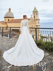 Свадебное платье 20025. Силуэт А-силуэт. Цвет Белый / Молочный. Вид 2