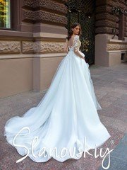 Свадебное платье 21018. Силуэт Пышное. Цвет Белый / Молочный. Вид 2