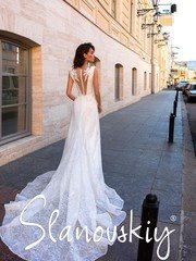 Свадебное платье 21003. Силуэт А-силуэт. Цвет Белый / Молочный. Вид 2