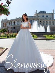 Свадебное платье 21017. Силуэт Пышное. Цвет Белый / Молочный. Вид 1