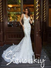 Свадебное платье 21019. Силуэт Пышное, Рыбка. Цвет Белый / Молочный. Вид 1