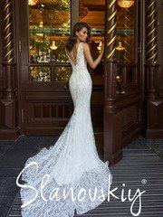 Свадебное платье 21019. Силуэт Пышное, Рыбка. Цвет Белый / Молочный. Вид 2