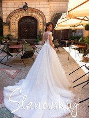 Свадебное платье 21007. Силуэт А-силуэт. Цвет Белый / Молочный. Вид 2