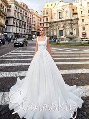 Свадебное платье 20214. Силуэт Пышное. Цвет Белый / Молочный. Вид 1