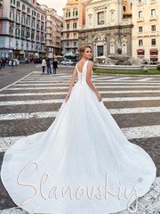 Свадебное платье 20214. Силуэт Пышное. Цвет Белый / Молочный. Вид 2