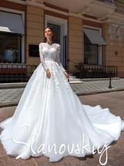 Свадебное платье 21005. Силуэт Пышное. Цвет Белый / Молочный. Вид 1