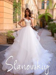 Свадебное платье 21016. Силуэт Пышное. Цвет Белый / Молочный. Вид 1