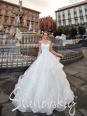 Свадебное платье 20202. Силуэт Пышное. Цвет Белый / Молочный. Вид 1