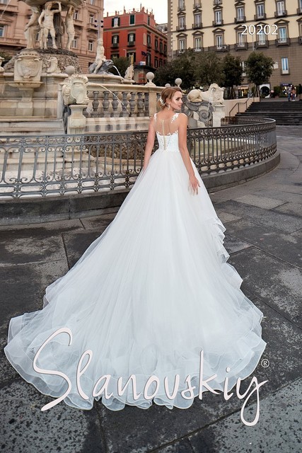 Свадебное платье 20202. Силуэт Пышное. Цвет Белый / Молочный. Вид 2