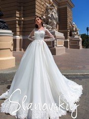 Свадебное платье 21014. Силуэт Пышное. Цвет Белый / Молочный. Вид 1