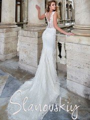 Свадебное платье 20211. Силуэт Рыбка. Цвет Белый / Молочный. Вид 2