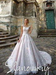 Свадебное платье 18013. Силуэт Пышное. Цвет оттенки Розового. Вид 1