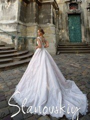 Свадебное платье 18013. Силуэт Пышное. Цвет оттенки Розового. Вид 2