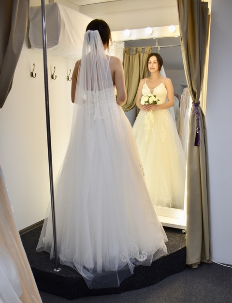 Свадебное платье Жасмин. Силуэт А-силуэт. Цвет Белый / Молочный. Вид 2