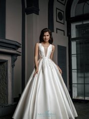 Свадебное платье 824. Силуэт А-силуэт. Цвет Белый / Молочный. Вид 1