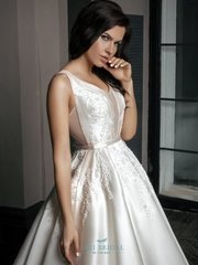 Свадебное платье 824. Силуэт А-силуэт. Цвет Белый / Молочный. Вид 2