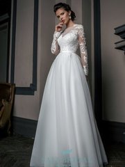 Свадебное платье 811. Силуэт А-силуэт. Цвет Белый / Молочный. Вид 1