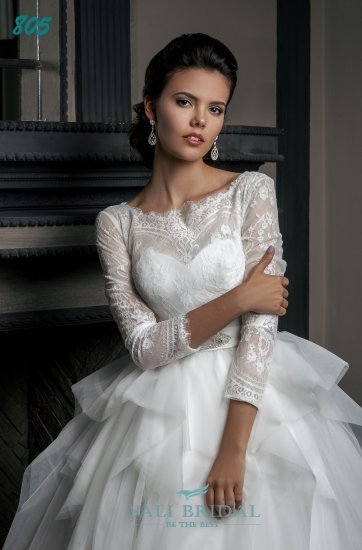 Свадебное платье 805. Силуэт Пышное. Цвет Белый / Молочный. Вид 3