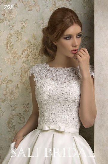 Свадебное платье 708. Силуэт Пышное. Цвет Белый / Молочный. Вид 3