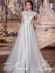 Свадебное платье Калипсо. Силуэт А-силуэт. Цвет Белый / Молочный. Вид 1