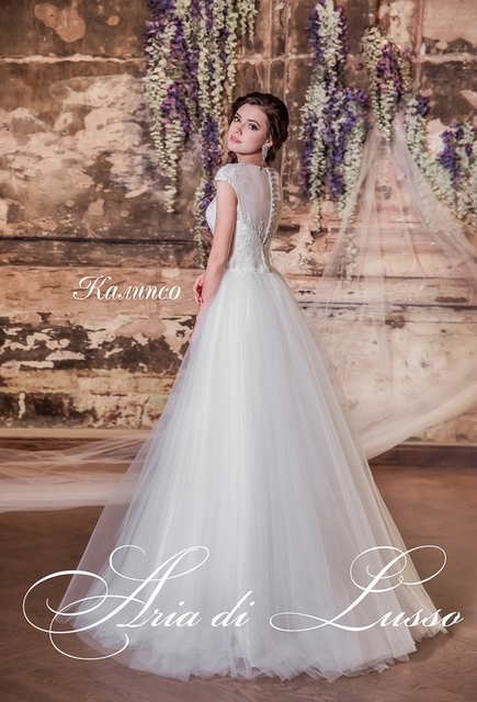 Свадебное платье Калипсо. Силуэт А-силуэт. Цвет Белый / Молочный. Вид 2