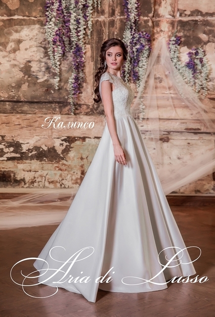 Свадебное платье Калипсо. Силуэт А-силуэт. Цвет Белый / Молочный. Вид 4