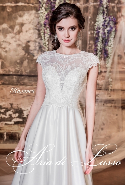 Свадебное платье Калипсо. Силуэт А-силуэт. Цвет Белый / Молочный. Вид 5