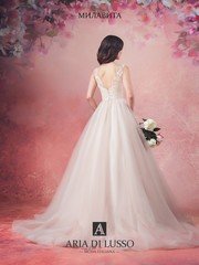 Свадебное платье Милавита. Силуэт А-силуэт. Цвет Айвори / Капучино. Вид 2