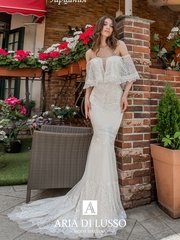 Свадебное платье Гарциния. Силуэт Рыбка. Цвет Белый / Молочный. Вид 1